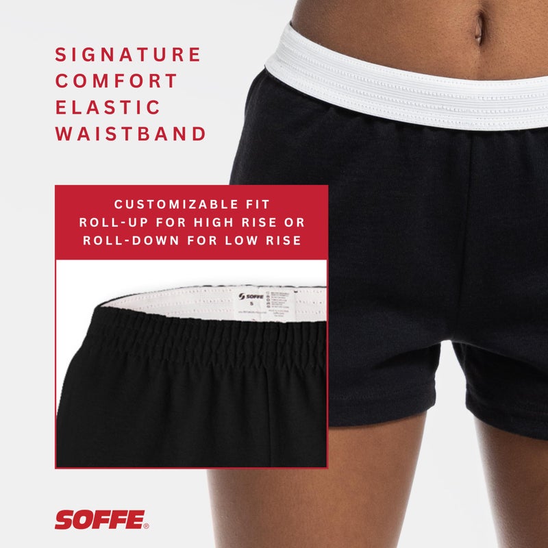 Soffe Girls' Authentic Cheer Shorts, 2.75" Inseam, Black, Large (3-Pack) - Image 3