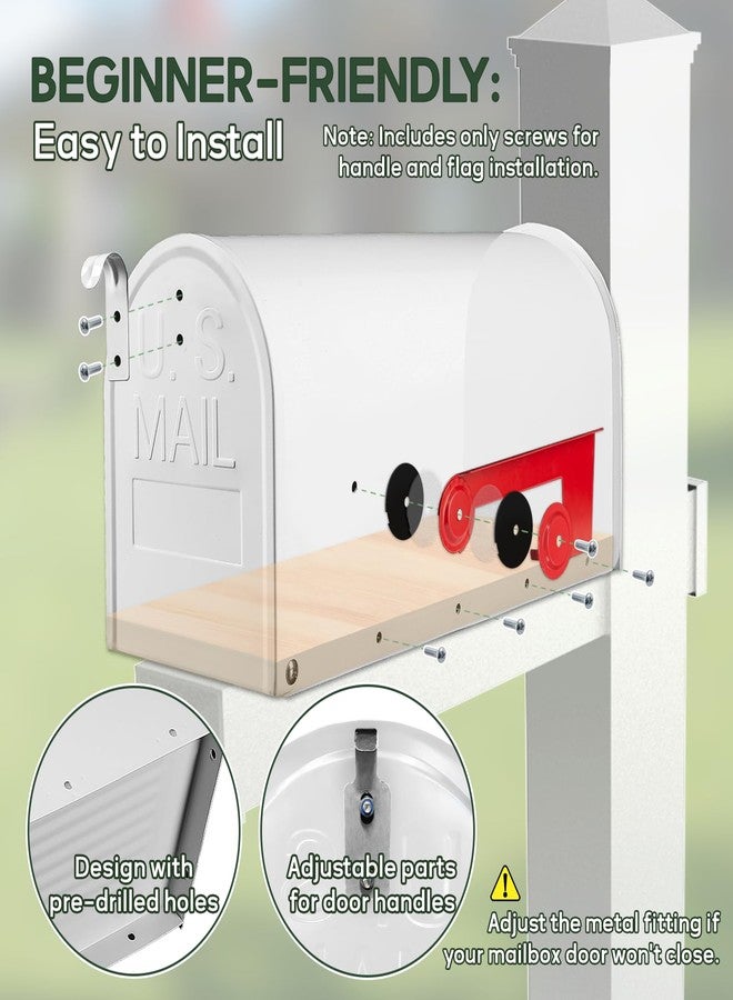RAINHOL Mail Boxes for House Outside, RAINHOL White Mailboxes for Outside, Galvanized Steel Post-Mount Mailboxes, 20 x 8.7 x 6.7 inches - Image 3