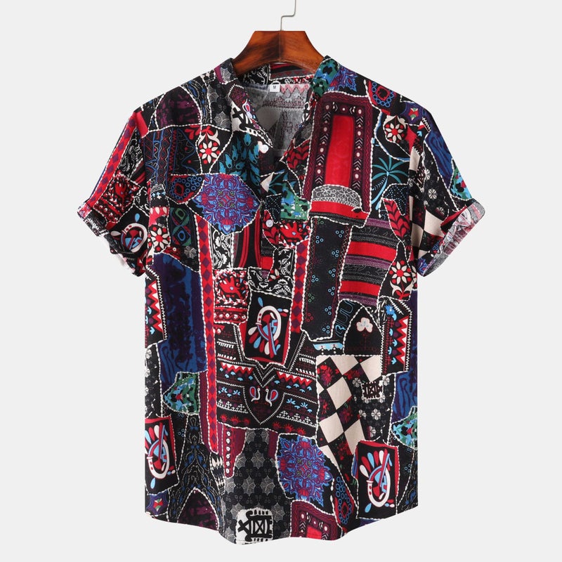 Men'S Short-Sleeved Shirt 2025 Plus Size Casual Hawaiian Printed Shirt Men'S Men'S Clothing - Image 1