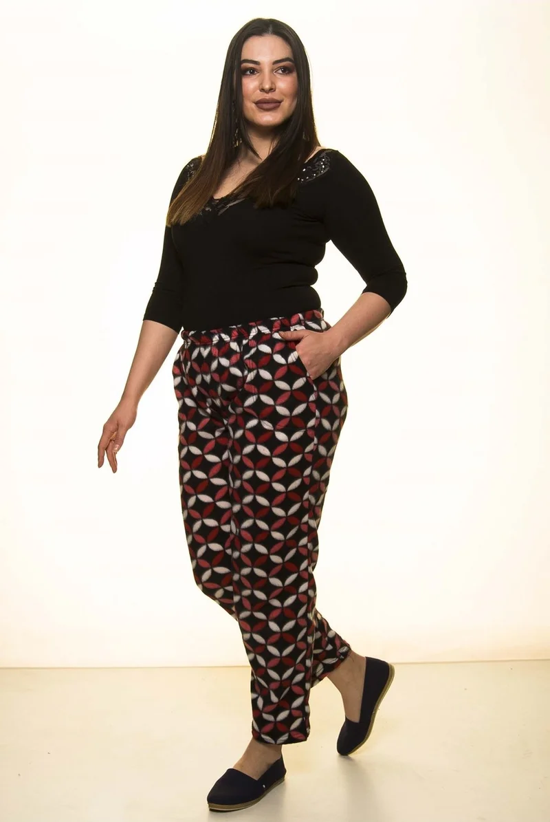 Farbaplus Polar Winter Patterned Plus Size Pajama Bottoms 18D-1473