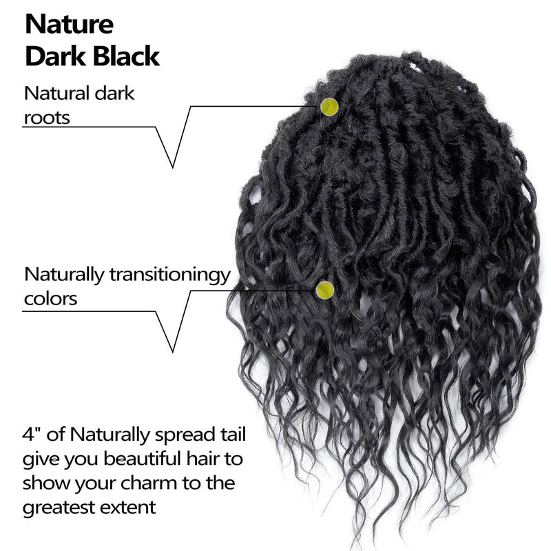 SuyiIRL Faux Locs Crochet Hair For Women Soft Locs 18 Inch Goddess Crochet Hair Curly Ends Dreadlocks Boho Style Synthetic Braiding Hair Extensions - Image 5