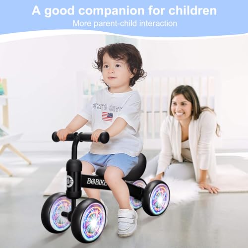 Bobike Baby Balance Bike Toys for 1236 Months Kids Toy Boy and Girls Gifts Toddler Best First Birthday Gift Children Walker No Pedal Infant 4 Wheels Bicycle Colorful BlackLight - Image 5