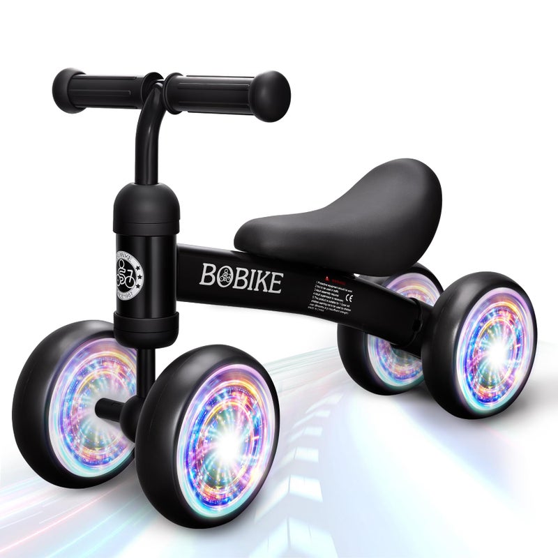 Bobike Baby Balance Bike Toys for 1236 Months Kids Toy Boy and Girls Gifts Toddler Best First Birthday Gift Children Walker No Pedal Infant 4 Wheels Bicycle Colorful BlackLight - Image 2