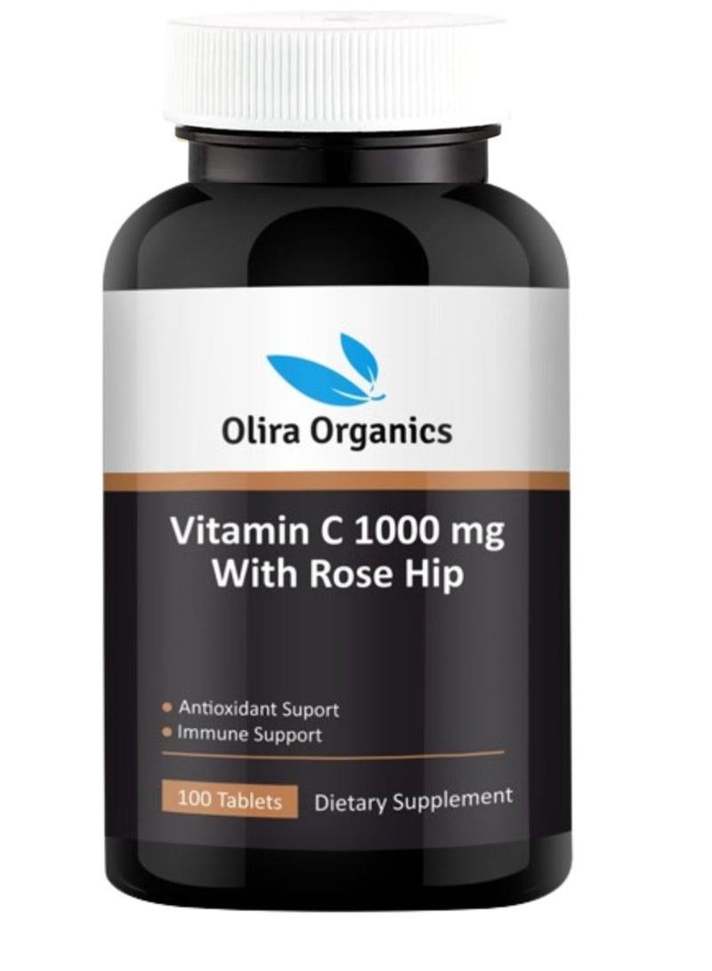 Olira Organics Vitamin C 1000mg With Rosehip 100 Tablets | Antioxidant & Immune Support - Image 1
