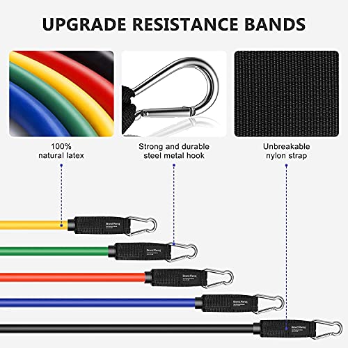 Fashnex Resistance Bands Set for Exercise, Stretching and Workout Toning Tube Kit with Foam Handles, Door Anchor, Ankle Strap and Carry Bag for Men, Women - Image 2