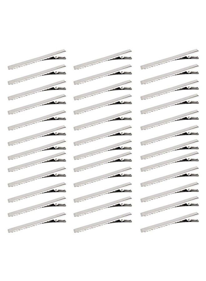 Bantoye 60 Pcs Alligator Curl Clips Bantoye 3 Inch Flat Single Prong Clips Hair Accessories For Hair Styling Hair Coloring Silver - Image 1