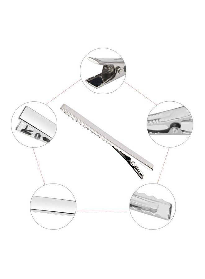 Bantoye 60 Pcs Alligator Curl Clips Bantoye 3 Inch Flat Single Prong Clips Hair Accessories For Hair Styling Hair Coloring Silver - Image 4