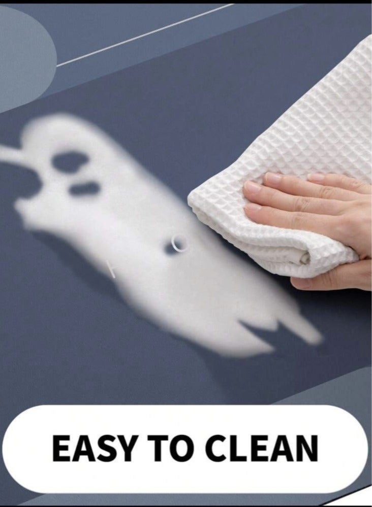 2 Pieces Kitchen Floor Mats, Super Absorbent Bathroom Mat, Washable Kitchen Rug, Diatom Mud Non-Slip Floor Mat For Office, Laundry, Bathroom (Size(40X60)+(40X120)Cm) - Image 4