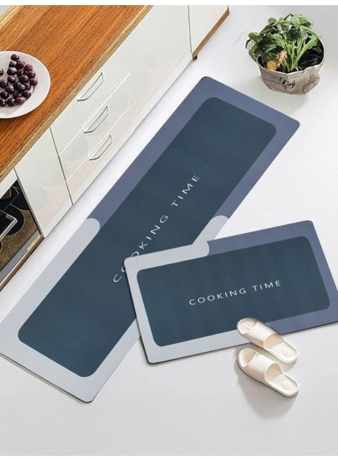 2 Pieces Kitchen Floor Mats, Super Absorbent Bathroom Mat, Washable Kitchen Rug, Diatom Mud Non-Slip Floor Mat For Office, Laundry, Bathroom (Size(40X60)+(40X120)Cm) - Image 1