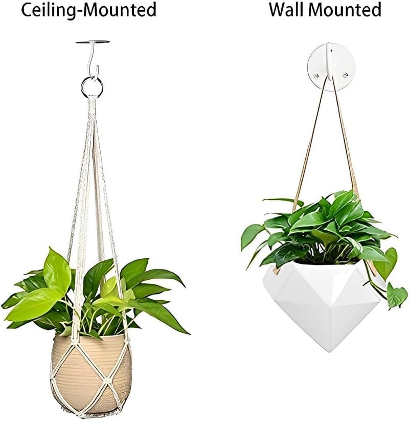 LangPu Ceiling Hooks for Hanging Plants-Metal Heavy Duty Wall Mounted Hangers for Hanging Bird Feeders, Planters, Wind Chimes, Include Professional Drywall Anchors(3-Pack) (White) - Image 5