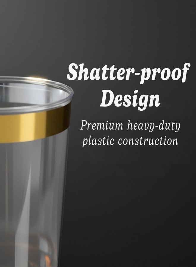 Blue Sky Luxurious Gold Rim Tumblers - 10oz (50 Count) - Elegant Clear Plastic Party Cups with Dazzling Gold Accents - Ideal for Special Occasions and Celebrations - Image 2