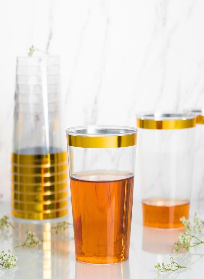 Blue Sky Luxurious Gold Rim Tumblers - 10oz (50 Count) - Elegant Clear Plastic Party Cups with Dazzling Gold Accents - Ideal for Special Occasions and Celebrations - Image 5