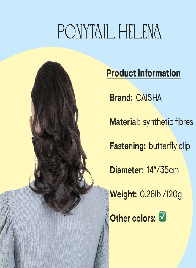 CAISHA 14" Wavy Clip On Ponytail With Butterfly Clip Hairpiece Heat-resistant Synthetic Fibres Dark Brown H131 - Image 2
