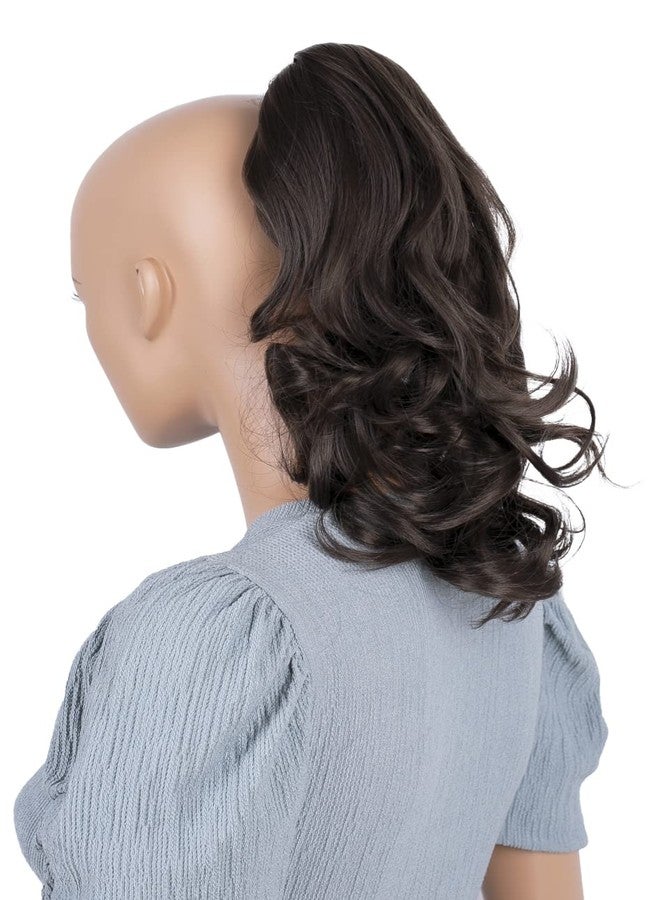 CAISHA 14" Wavy Clip On Ponytail With Butterfly Clip Hairpiece Heat-resistant Synthetic Fibres Dark Brown H131 - Image 1