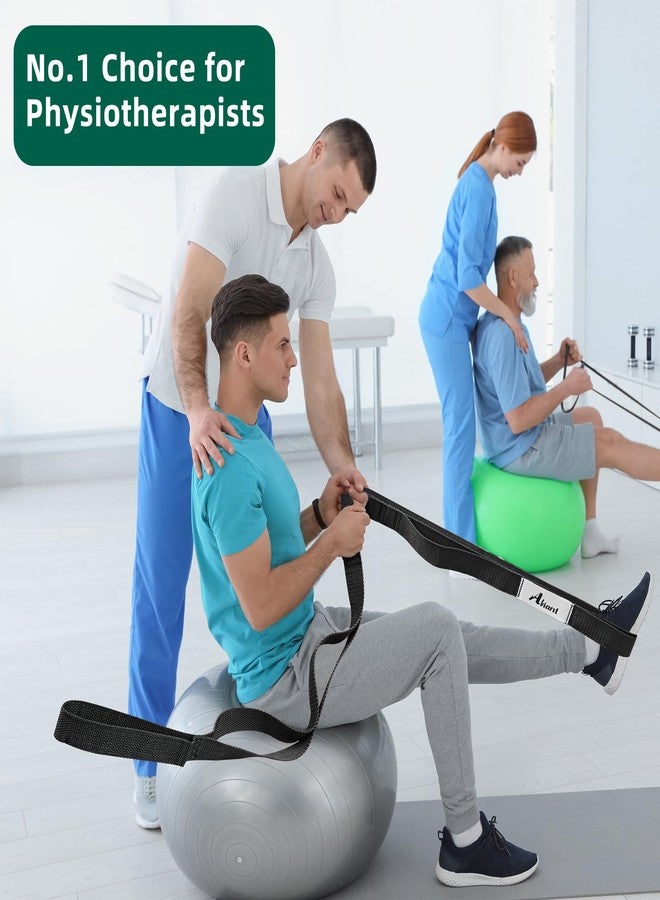 Abiarst Stretching Strap Yoga Straps for Physical Therapy, 10 Loops Non-Elastic Stretch Band for Pilates, Flexibility, Exercise and Gymnastics (2-Pack (Black+Green)) - Image 5