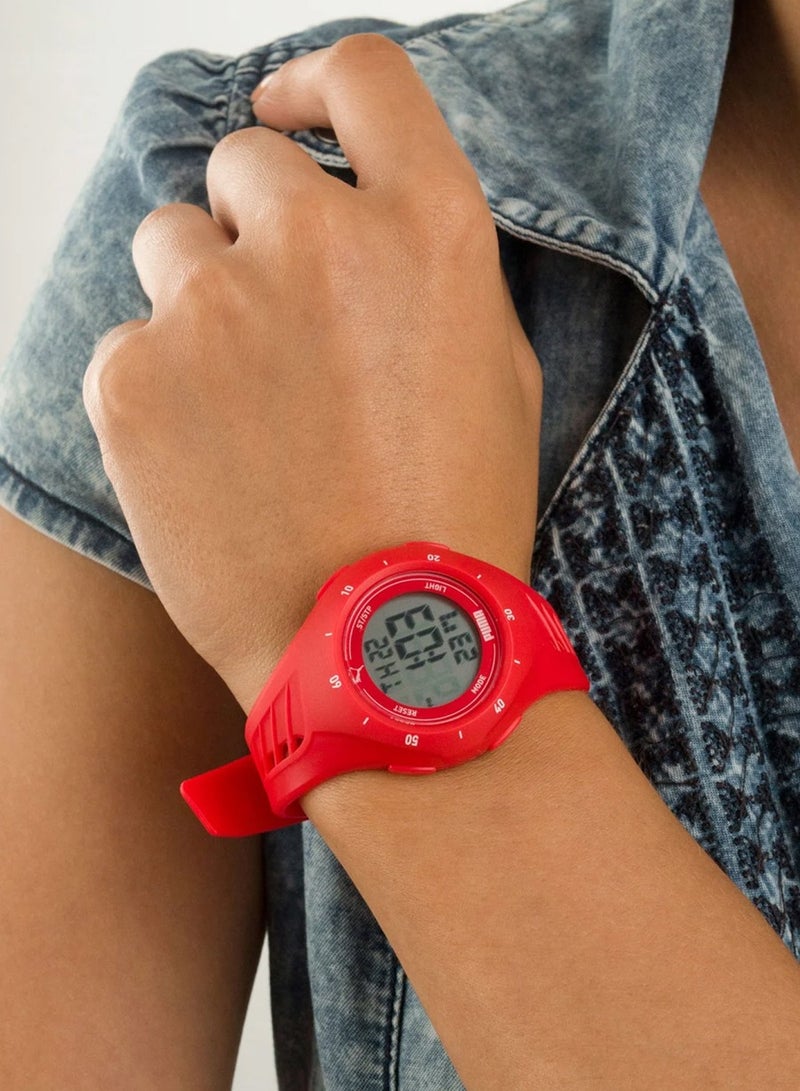 Puma Women 3 Lcd Red Polyurethane Watch PU P6023 - Image 4