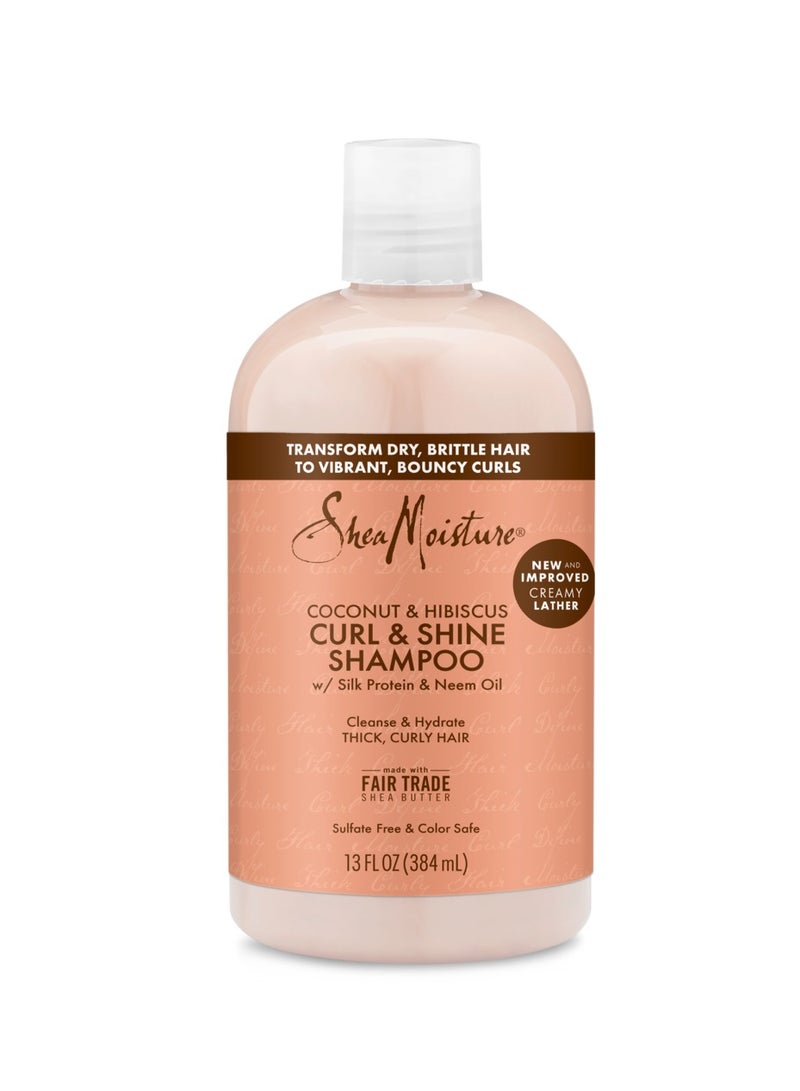 SheaMoisture Curl And Shine Coconut Shampoo 384ml - Image 1