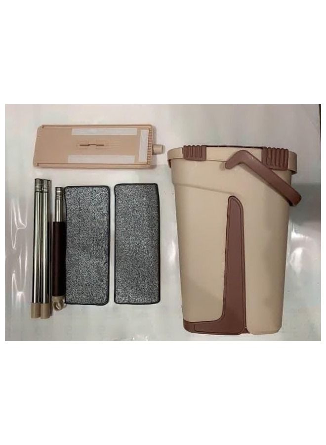 ياميم ممسحة مسطحة للضغط 2 في 1 ممسحة أوتوماتيكية ماجيك دلو للتنظيف الرطب والجاف بدون استخدام ممسحة من الألياف الدقيقة ذاتية التنظيف تجنب غسل اليد ممسحة كسول لتنظيف الأرضيات - Image 2