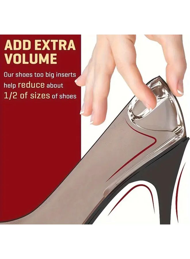 Transparent Silicone Heel Inserts For Women 2 Pack Extra Volume For Oversized Shoes - Image 5
