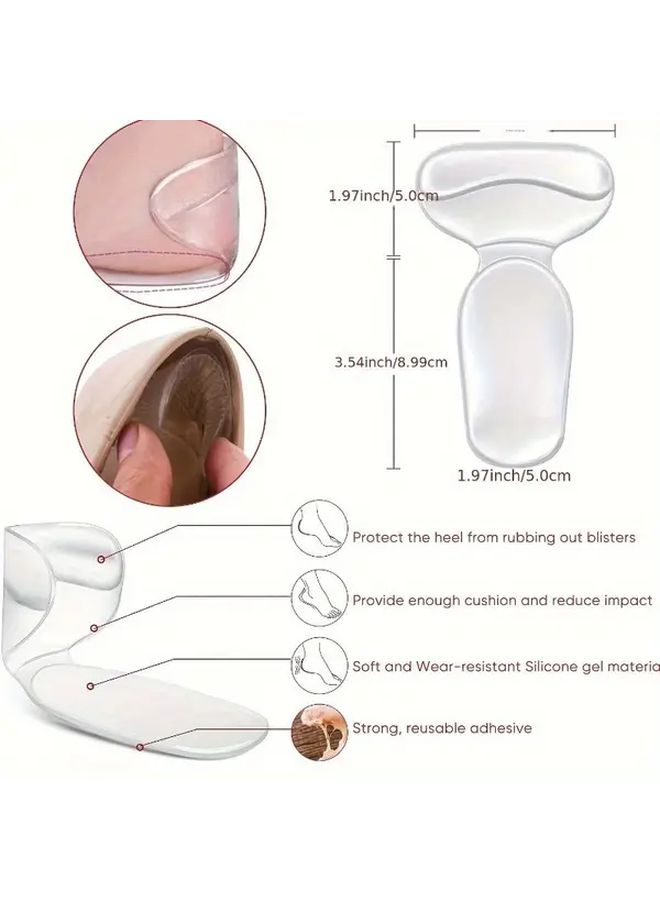 Transparent Silicone Heel Inserts For Women 2 Pack Extra Volume For Oversized Shoes - Image 3
