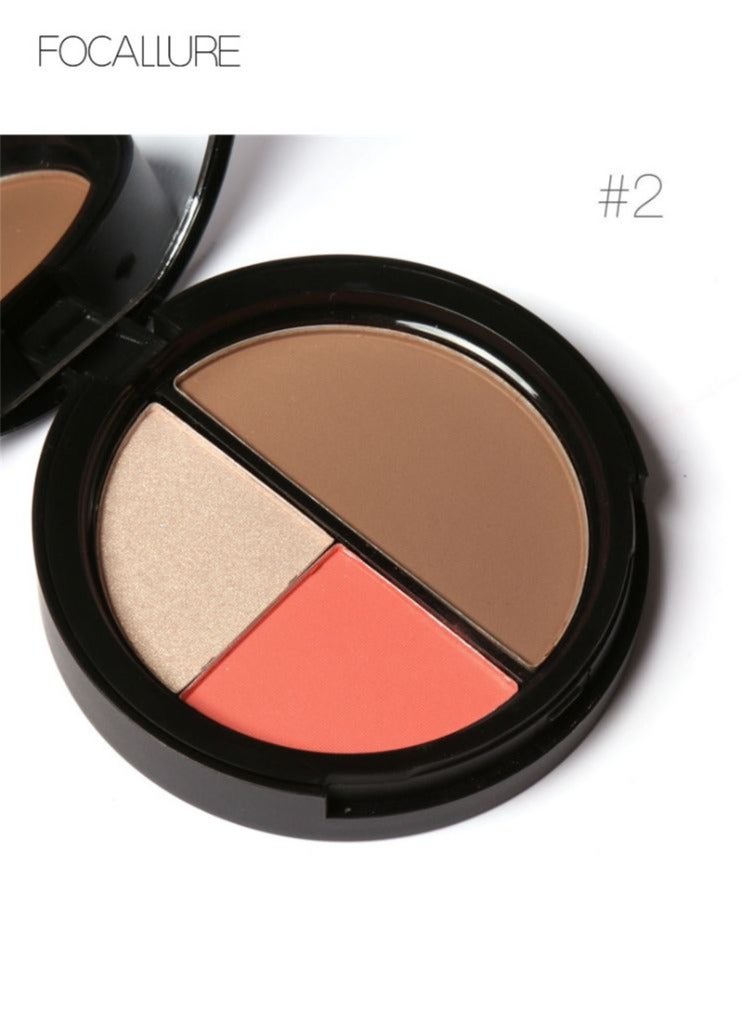 FOCALLURE Blush Highlight & Contour Long Lasting Smooth Finish - Image 1