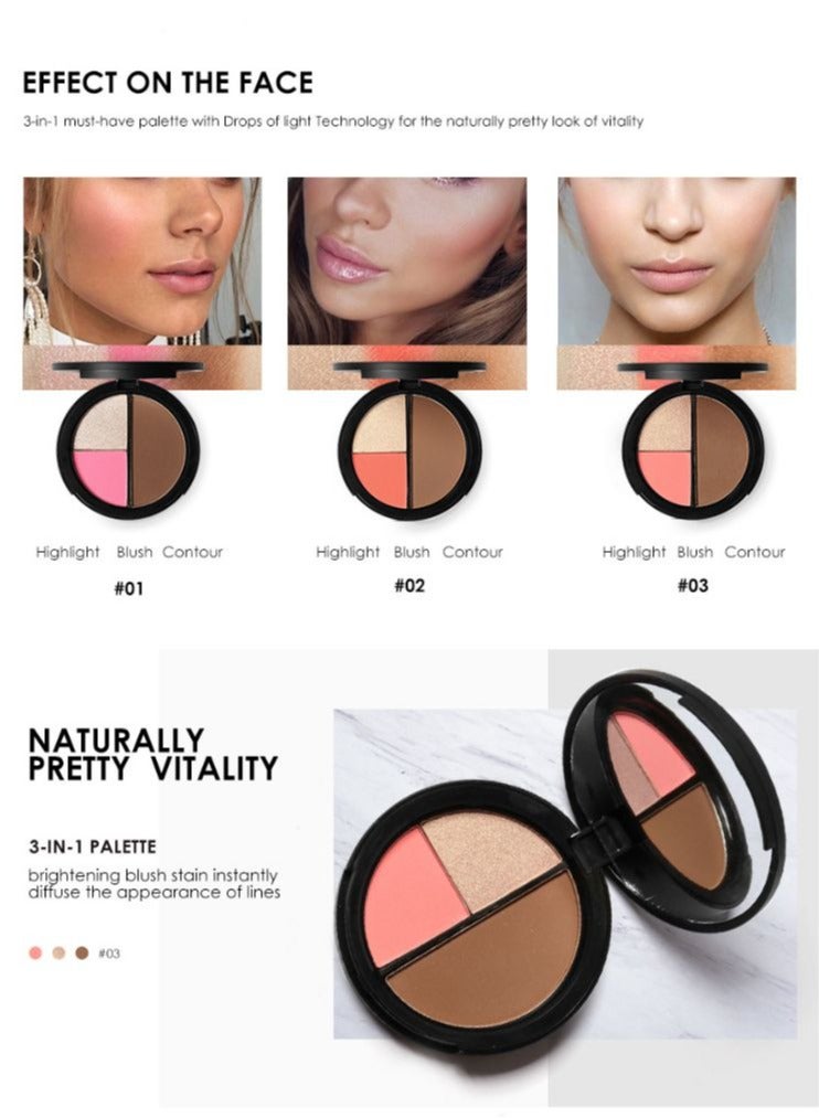 FOCALLURE Blush Highlight & Contour Long Lasting Smooth Finish - Image 3