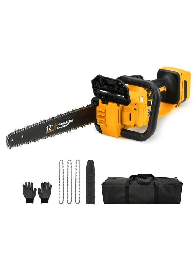 FXAFXA Brushless Electric Chainsaw 12" Cordless Tool Only for Dewalt 20V/60V Battery with Auto Oiler & Security Lock, for Tree Saw Trimming and Branch Wood Cutting (Tool Only) - Image 1