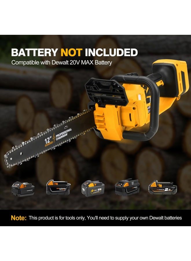 FXAFXA Brushless Electric Chainsaw 12" Cordless Tool Only for Dewalt 20V/60V Battery with Auto Oiler & Security Lock, for Tree Saw Trimming and Branch Wood Cutting (Tool Only) - Image 4