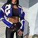 VOIKERDR Leather Jacket Cropped Jacket Motorcycle Jacket Y2K Letter Bomber Jacket Women Faux Leather Jacket Streetwear - Image 2