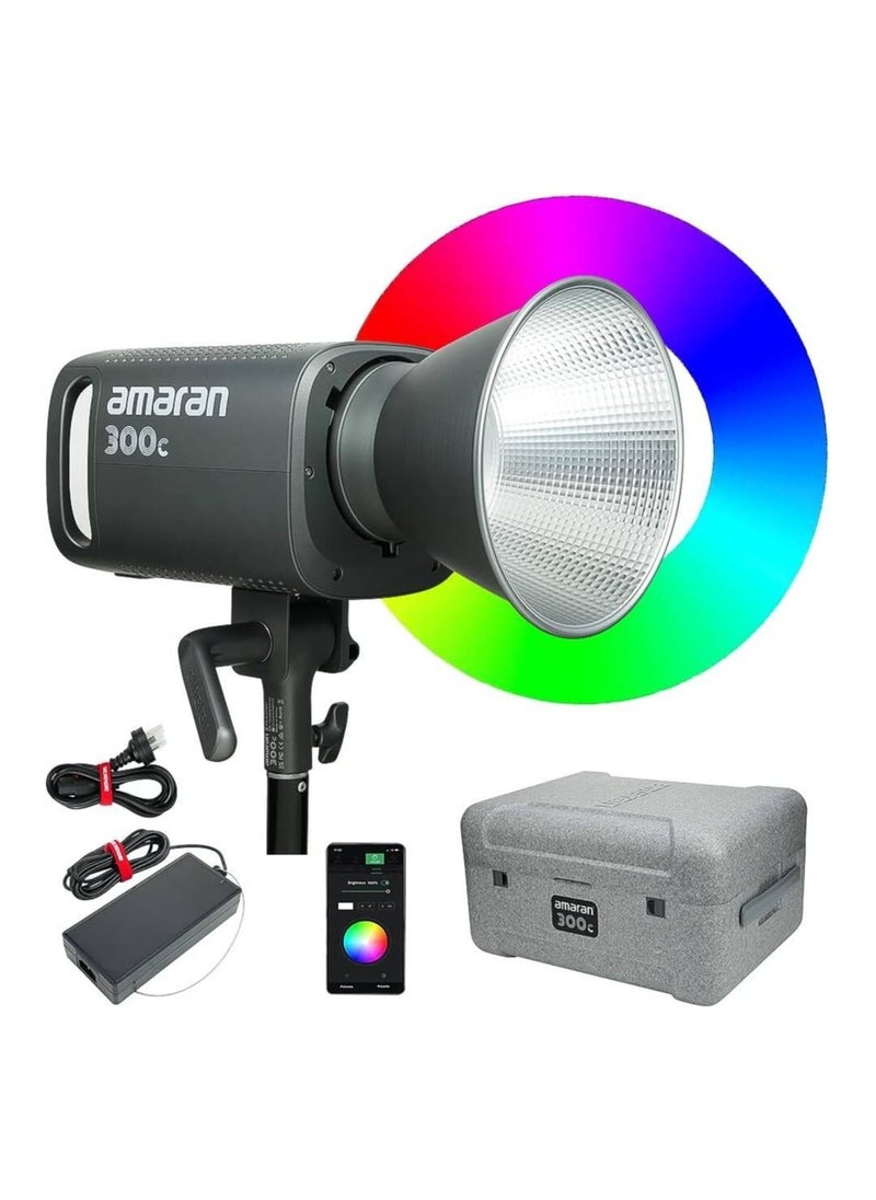 AMARAN - Aputure Amaran 300c RGBWW Full-Color 300W LED Video Light with Bowens Mount, 2500K-7500K CCT, GSM Customization, DC/AC Power, and Silent Cooling Fan - Image 1