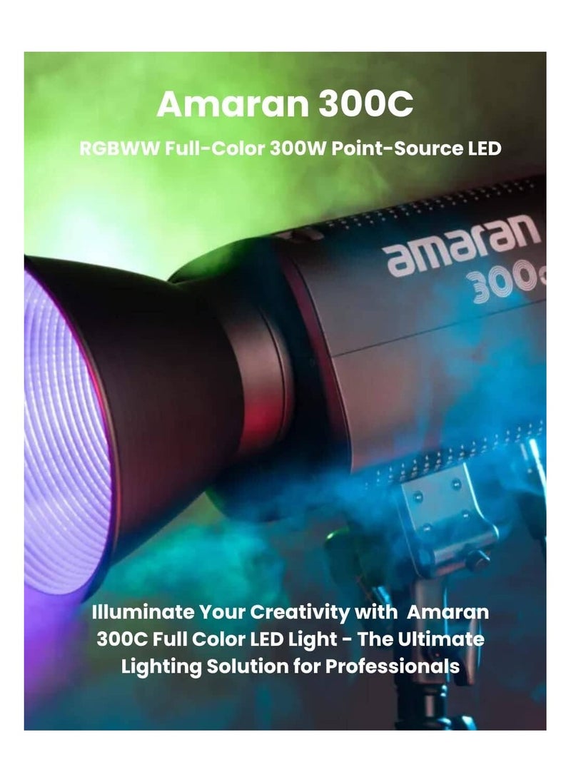 AMARAN - Aputure Amaran 300c RGBWW Full-Color 300W LED Video Light with Bowens Mount, 2500K-7500K CCT, GSM Customization, DC/AC Power, and Silent Cooling Fan - Image 1