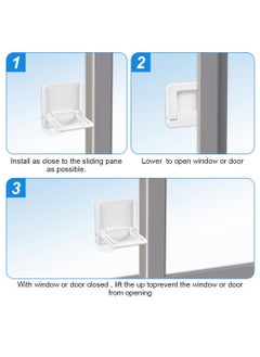 Y&D Baby Sliding Door Locks, 4 Pcs Glass Child Lock, Closet and Pets Proof Door, Keyless Safety Locks for Patios Door(White, S)  - Image 3