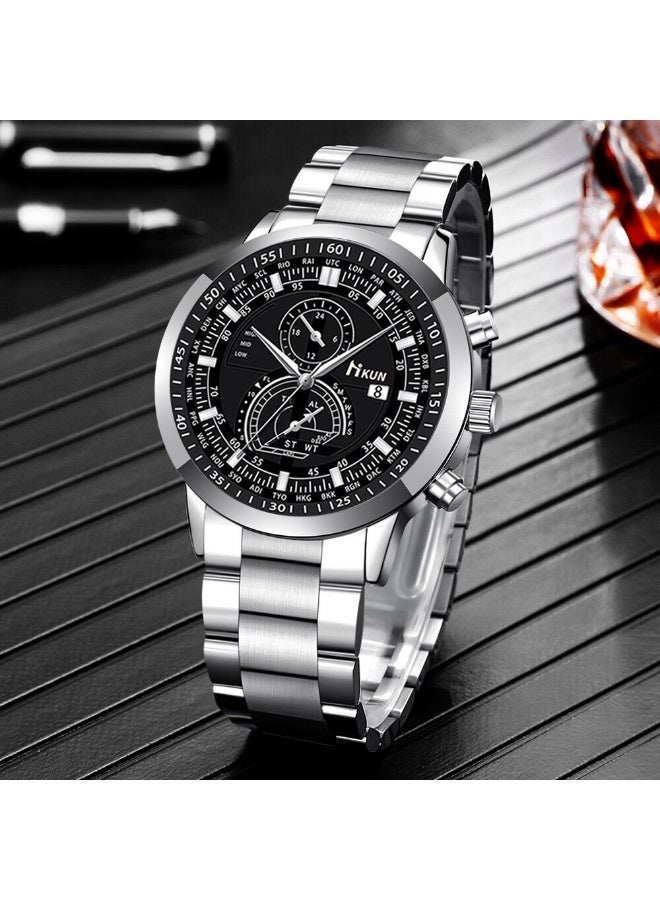 كلاسيك رجالي نمط الأعمال ووتش مجموعة ، مع محفظة ، والنظارات الشمسية ، والأقلام ، وسلاسل المفاتيح ، مثالية بالنسبة له هدية عيد ميلاد عطلة - Image 5