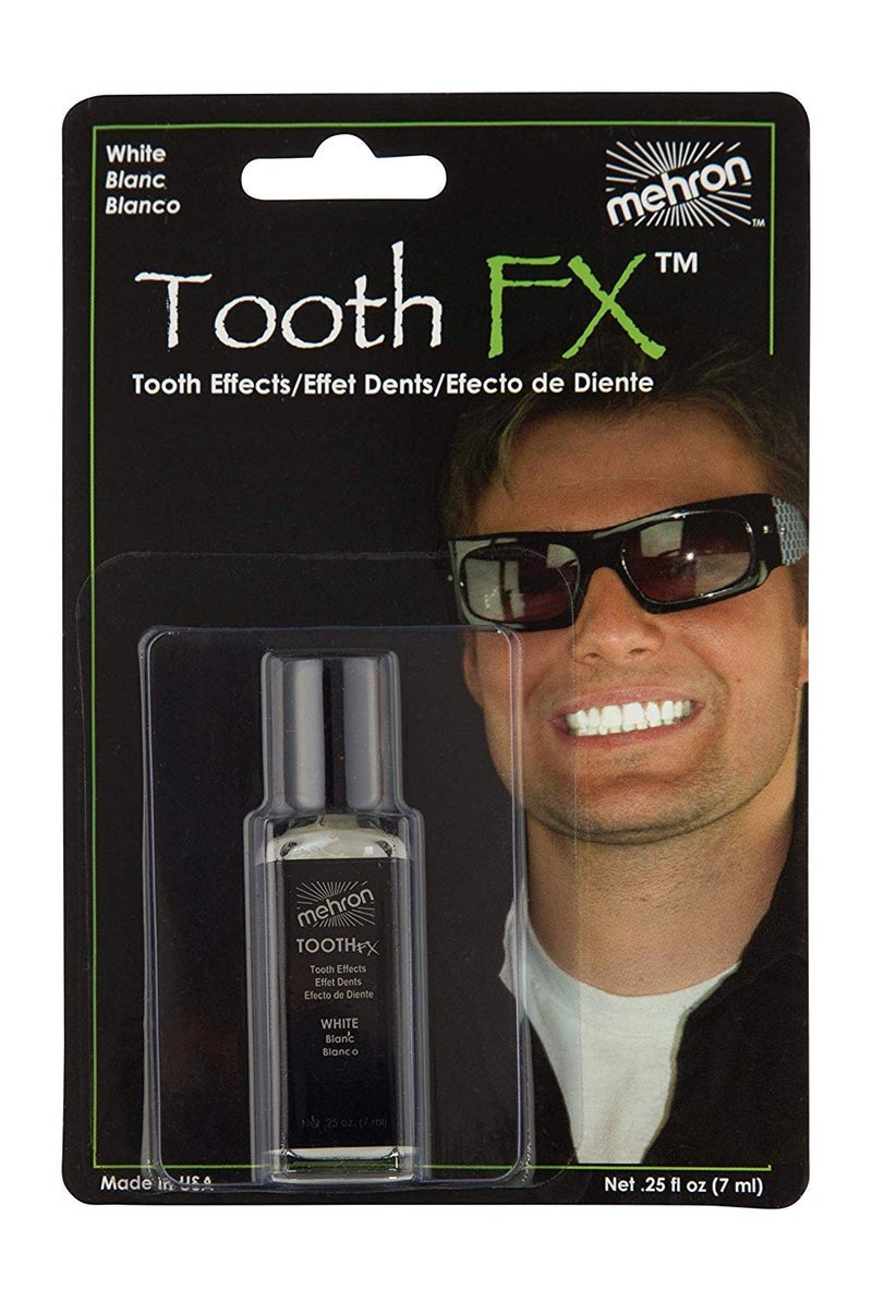 Mehron Makeup Tooth FX with Brush for Special Effects, Halloween, Movies (.25 oz) (White) - Image 1
