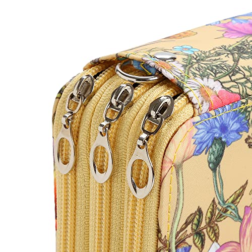 Lbxgap Portable Colored Printing Pattern Morning glory and Daisy Pencil Case 72 Slots Pencil Bag Organizer with Zipper for Watercolor Pens or Markers, Pencil Case Organizer for Artist - Image 5