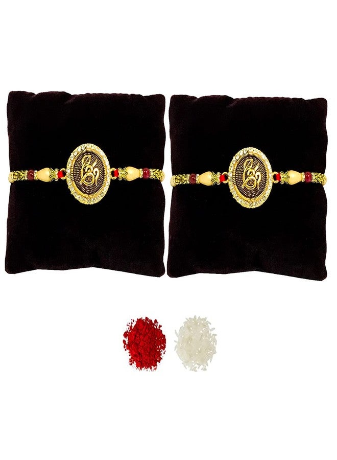 Evisha 2 Pcs Om Trishul Rakhi For Brother | Rakhi Combo 127 Two | rakhi || rakhi set || rakhi for brother - Image 1