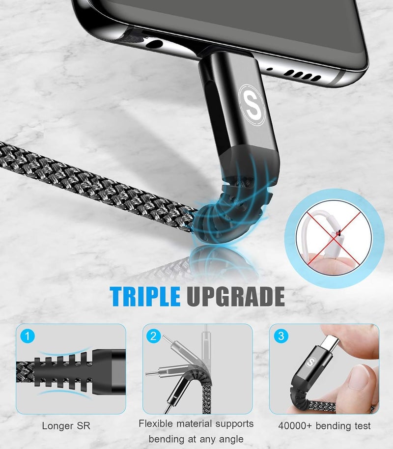 sweguard USB C Kabel 3.1A [2Stück 1m]Schnellladung,USB C Nylon Ladekabel Schnellladekabel - Image 5