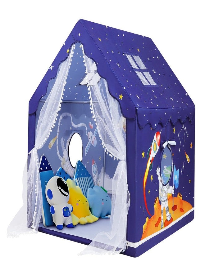 Decalsweet Kids Tent Blue Space Toddler Playtent for Boys,Large and Foldable Kids Playhouse with Windows, Portable and Lightweight Play Tent Indoor&Outdoor for Gift to Toddlers - Image 1
