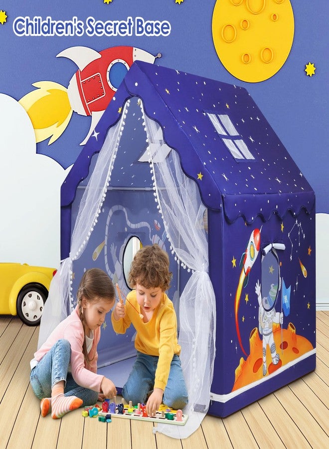 Decalsweet Kids Tent Blue Space Toddler Playtent for Boys,Large and Foldable Kids Playhouse with Windows, Portable and Lightweight Play Tent Indoor&Outdoor for Gift to Toddlers - Image 5