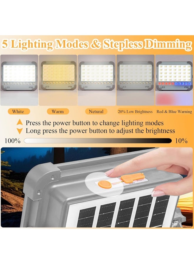 DUNISO Portable Led Solar Charging Light, Rechargeable, 4 Modes, Adjustable Brightness, Ip66 Waterproof, Outdoor Magnetic Solar Light, Suitable For Camping, Construction Sites, Emergency Car Repair - Image 3