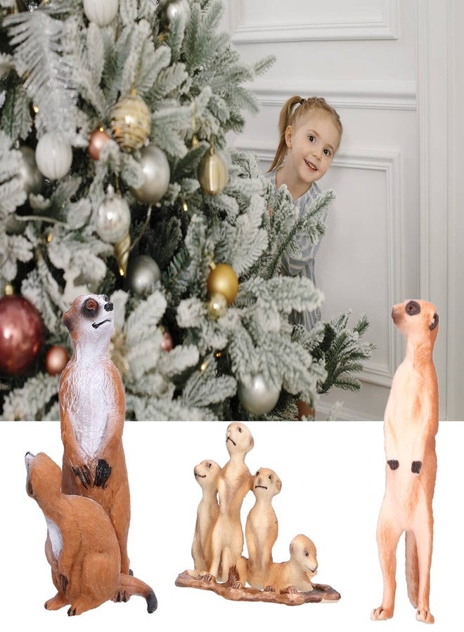Srliya Meerkat Model,Meerkat Figurine Simulated Cute Exquisite Meerkat Model Toy Birthday Home Decoration for Children 3PCS (3 Meerkats (Solid)) - Image 2