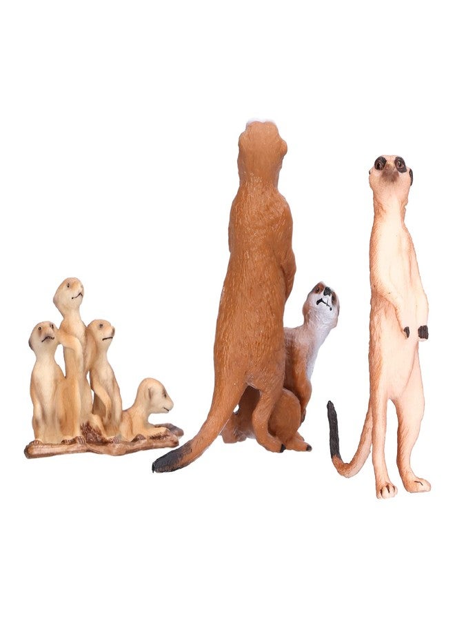Srliya Meerkat Model,Meerkat Figurine Simulated Cute Exquisite Meerkat Model Toy Birthday Home Decoration for Children 3PCS (3 Meerkats (Solid)) - Image 1