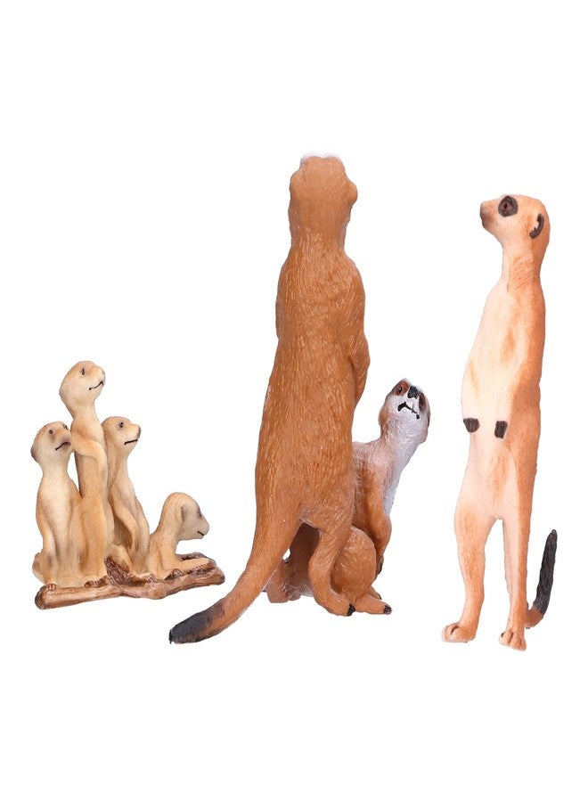 Srliya Meerkat Model,Meerkat Figurine Simulated Cute Exquisite Meerkat Model Toy Birthday Home Decoration for Children 3PCS (3 Meerkats (Solid)) - Image 4