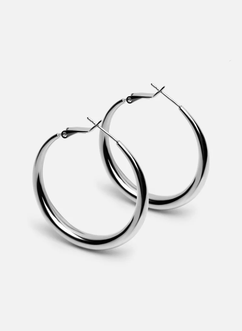 Lichi  Slim hoop earrings in smooth metal for Women | Best Price UAE