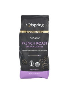 Dr. Mercola Dr. Mercola, Solspring®, Biodynamic®, Organic Indian Coffee, Whole Bean, French Roast, 12 oz (340 g)  - Image 1