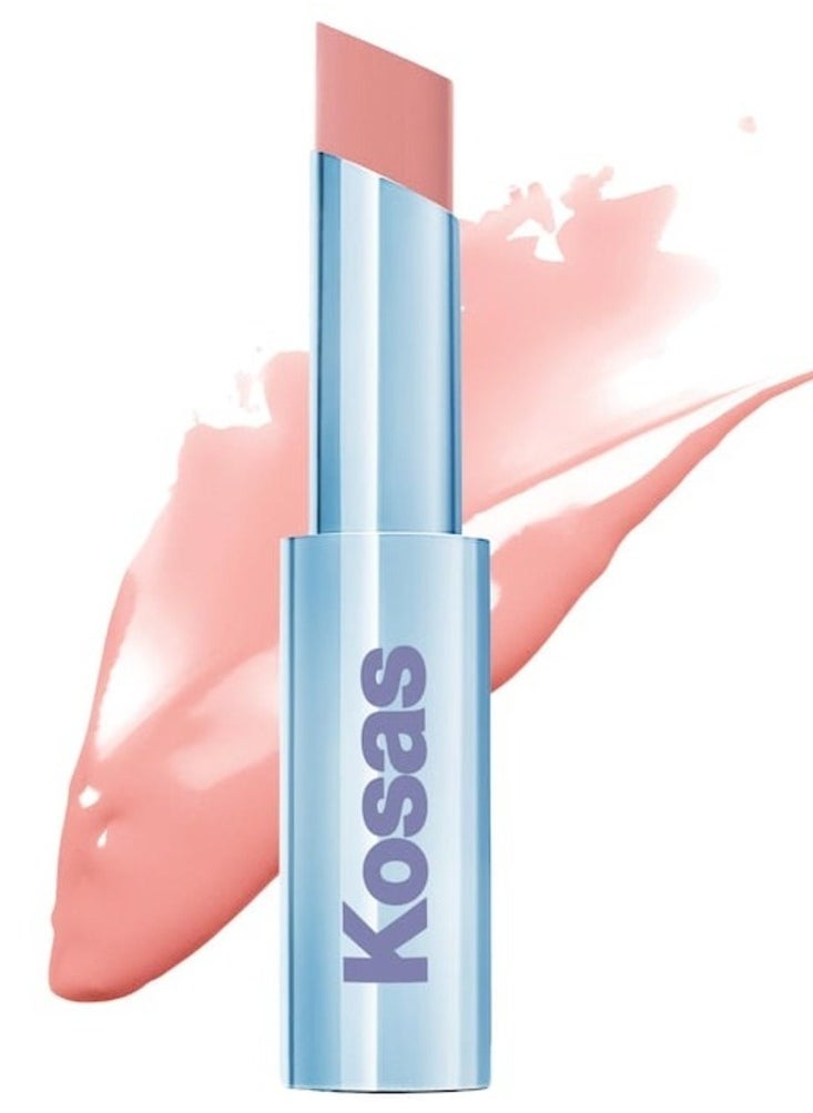 Kosas Kosas Wet Stick Moisturizing Shiny Sheer Lipstick with Ceramides Baby Rose - Neutral Light Pink 3g  - Image 1