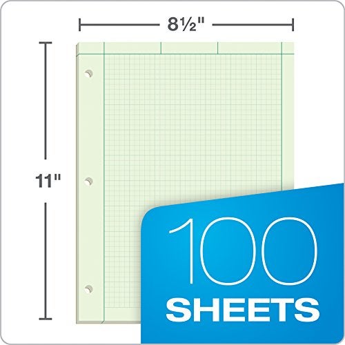 Ampad Engineers Computation Pad, Size 8-1/2 x 11, Greentint Paper, 5x5 Ruling, 3 Hole Punched, 100 Sheets Per Pad (22-142) - Image 5