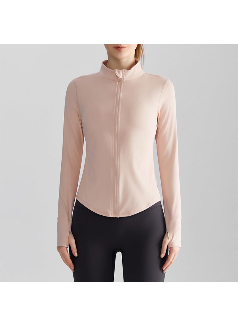 Generic Womens Slim Fit Windproof Zip-Up Autumn Sportswear Jacket Wt-053 rouge powder 