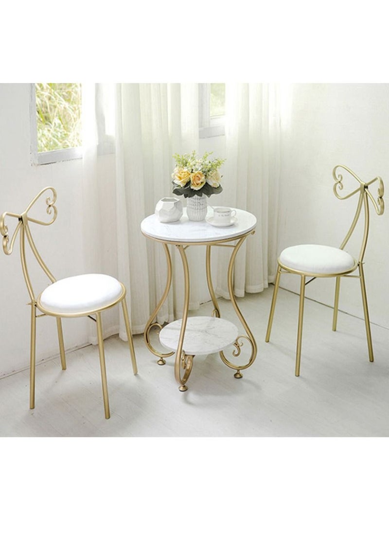 Generic Living room balcony bedroom iron small round table coffee table light luxury simple round side table bedside table tea table  - Image 4