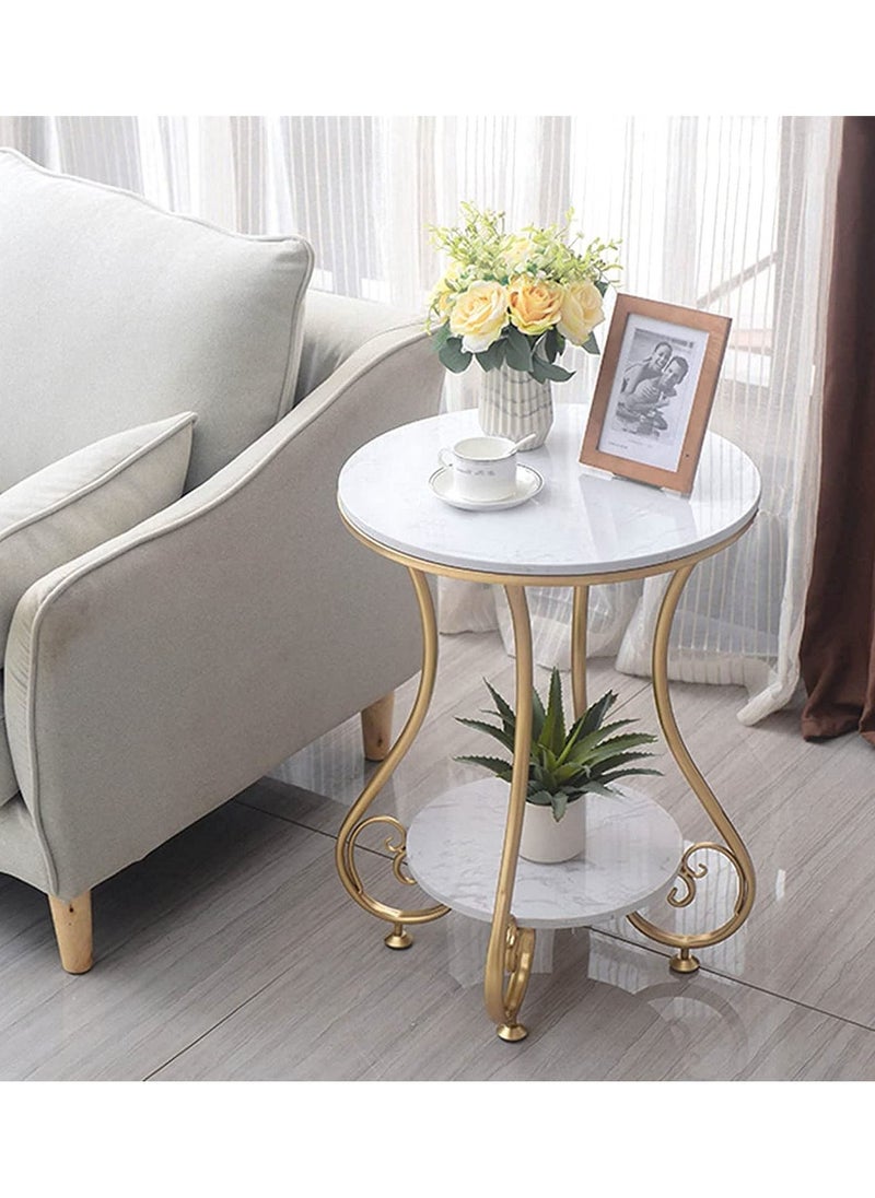 Generic Living room balcony bedroom iron small round table coffee table light luxury simple round side table bedside table tea table  - Image 2